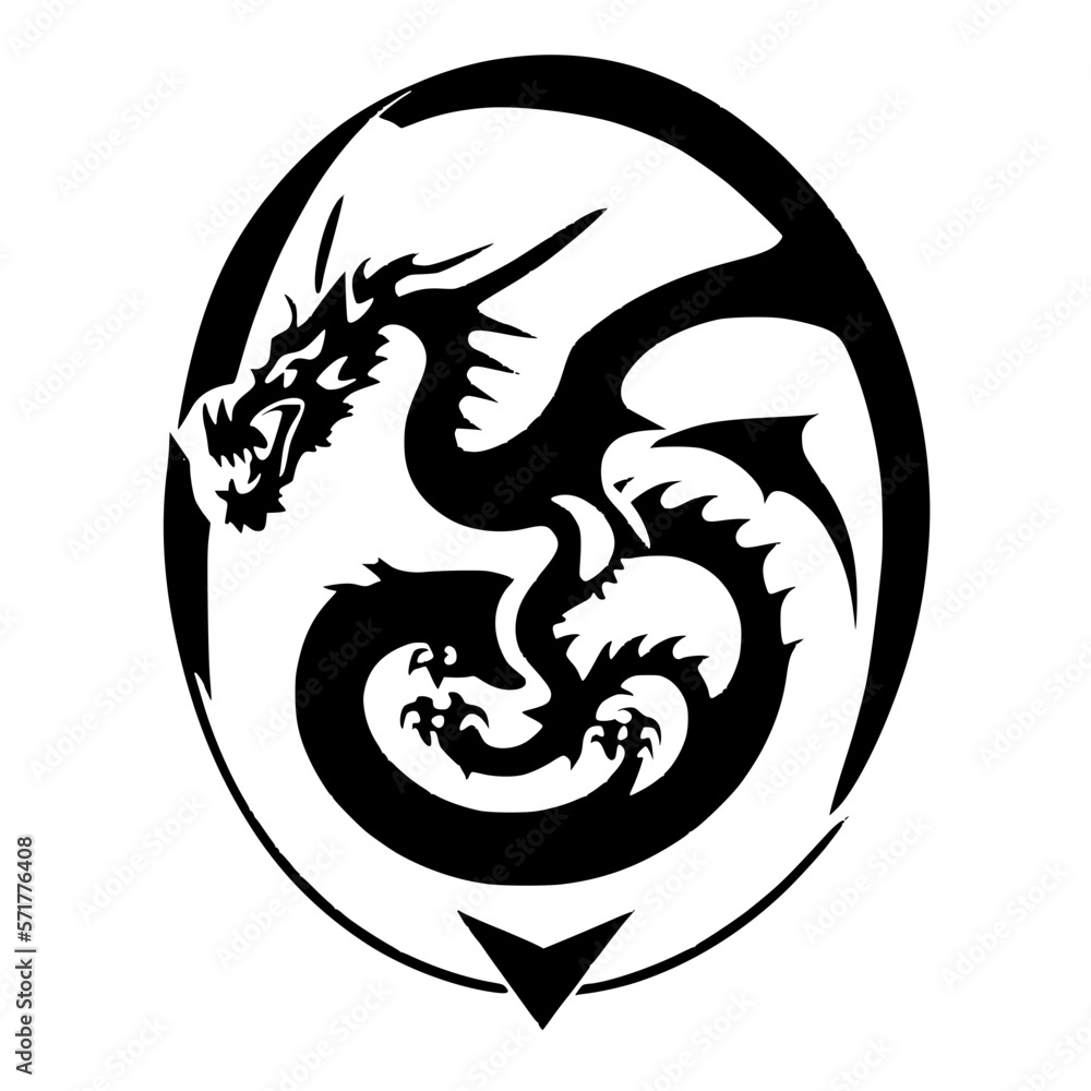 black and white of deagon shape