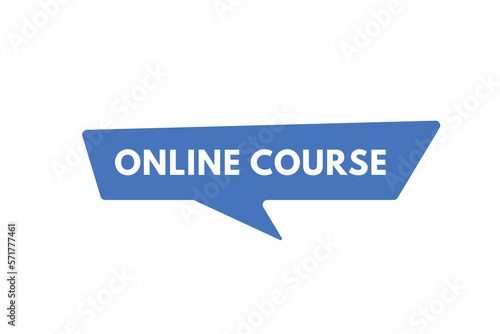 Online Course text Button. Online Course Sign Icon Label Sticker Web Buttons
