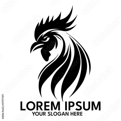 Rooster silhouette  logo style vector illustration
