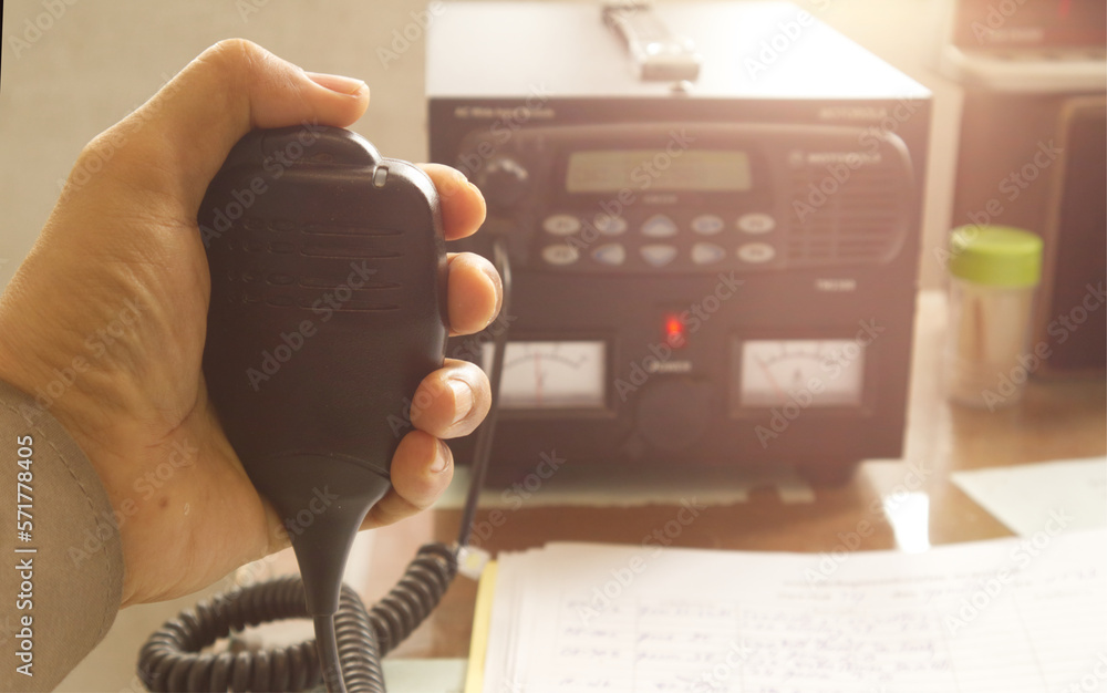 Police in the operation room use twoway radios to communicate and