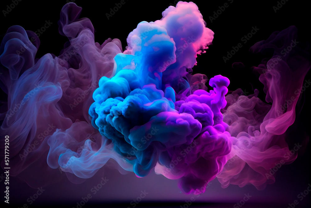 Puff of Smoke in Neon Tones, Abstract Art, Colored Steam Background, Smoke  Cloud Swirl Pattern, Bright Vivid Colors Stock Illustration - Illustration  of mystical, burn: 280149211