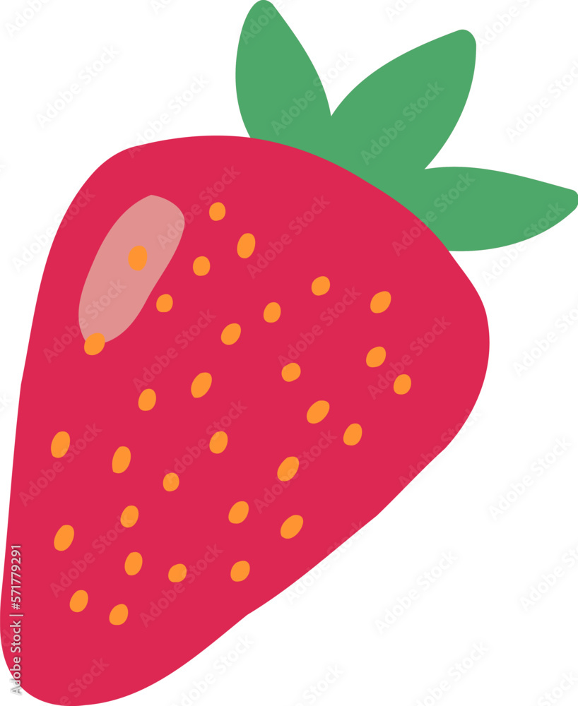 Strawberry Fruit Flat Illustration Strawberry Fruit Flat Illustration