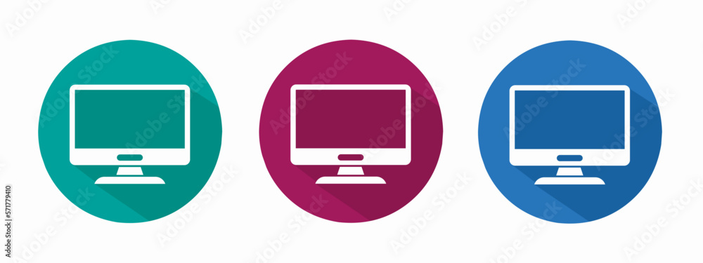 Icon for monitor vector illustration in flat. Icon for monitor vector illustration in flat.