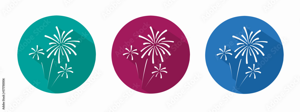 Icon for fireworks vector illustration in flat. Icon for fireworks vector illustration in flat.