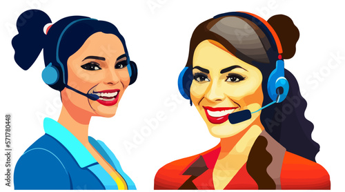 call center operator - AI generated and vectorized