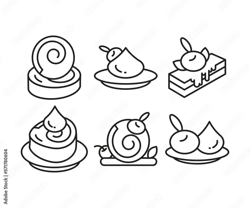 cake and dessert icons set line vector illustration cake and dessert icons set line vector illustration