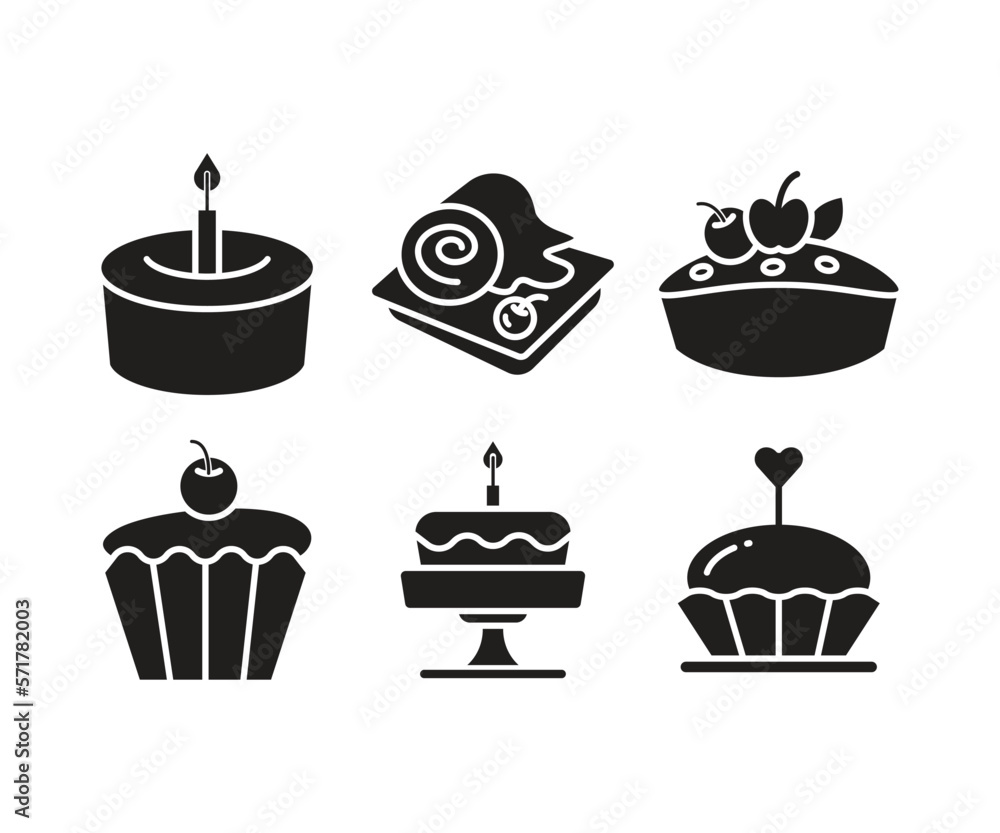cake and dessert icons set vector illustration cake and dessert icons set vector illustration