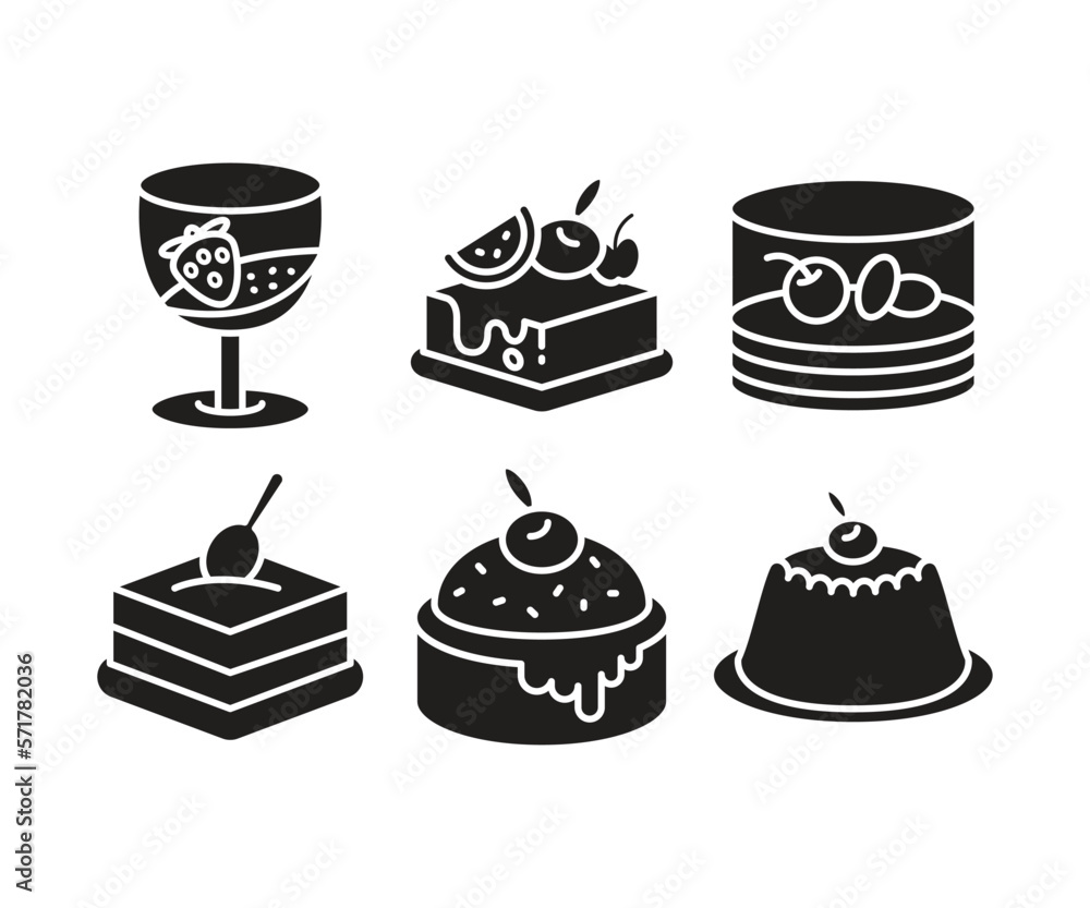 cake and dessert icons set vector illustration cake and dessert icons set vector illustration