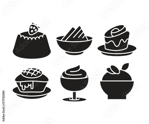 cake and dessert icons set vector illustration