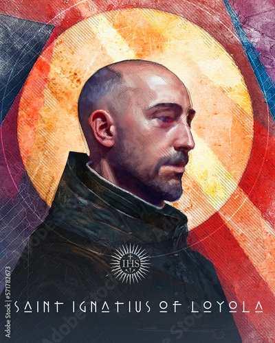 Art portrait of Saint Ignatius of Loyola photo