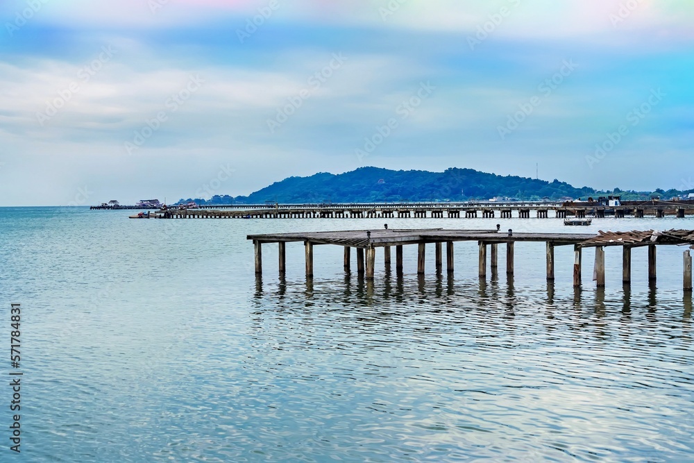 Pier road across to Koh Samet island at Rayong, Thailand.