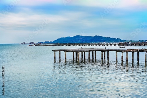 Pier road across to Koh Samet island at Rayong  Thailand.