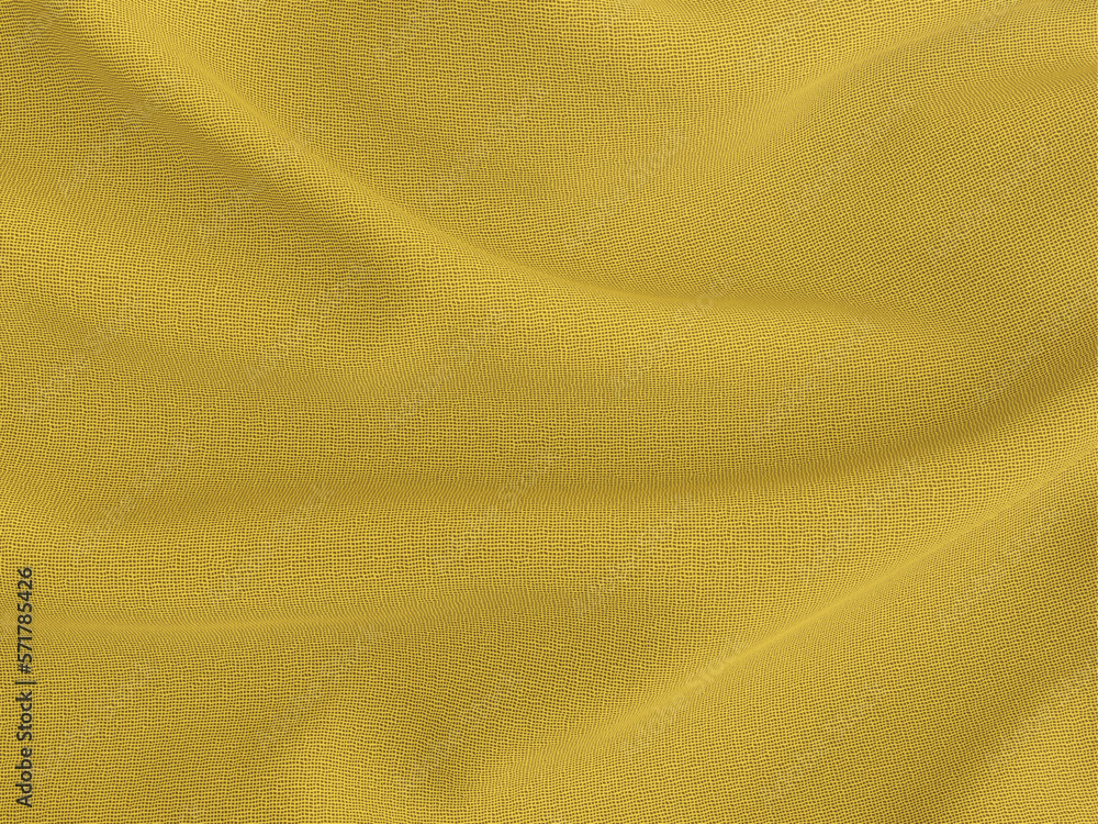 3D yellow wavy fabric background. 3D yellow wavy fabric background.