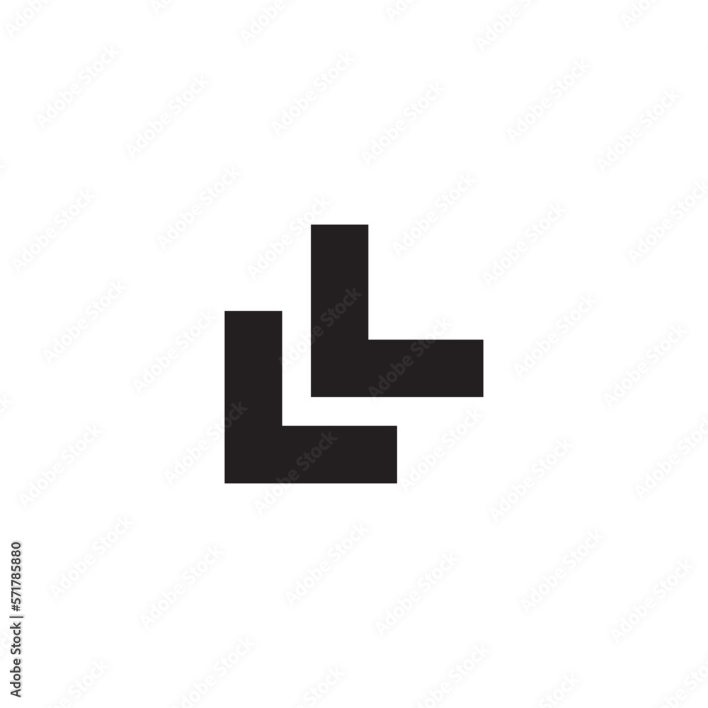 LL logo design vector isolated on white background. LL logo design vector isolated on white background.
