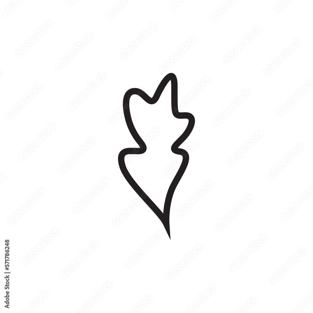 simple line icon asbtract leaf vector illustration on white background. simple line icon asbtract leaf vector illustration on white background.