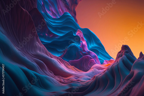 Generative AI Creates Colorful Abstract Background with Vivid Gradient Colors