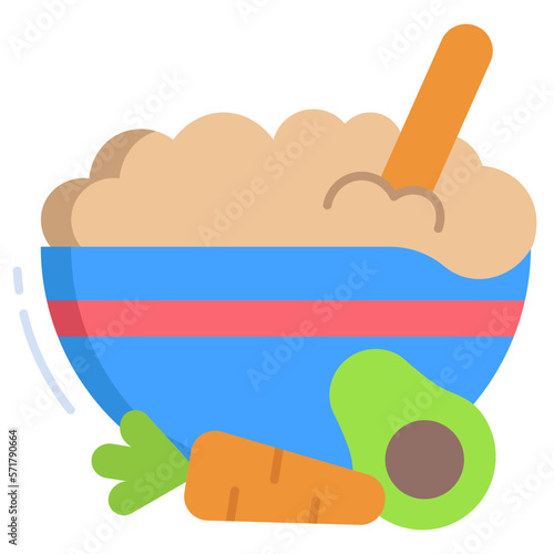 avocado and carrot puree icon