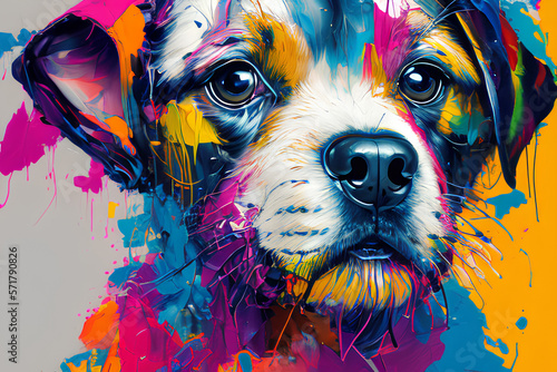 portrait of a dog with eyes