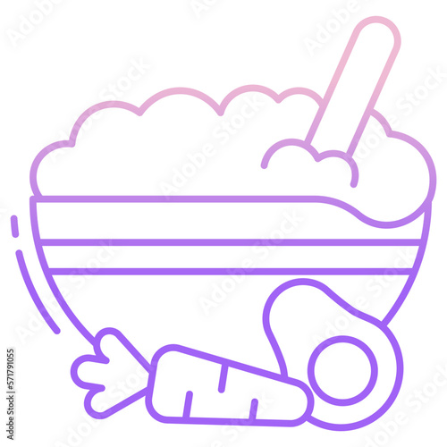 avocado and carrot puree icon