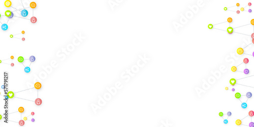 Social media marketing icons internet tags target