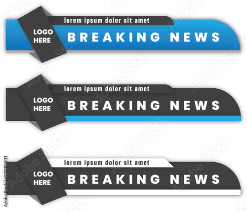 geometric  lower thirds set template vector. modern, simple, clean design style. 