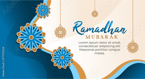 Islamic style ramadan and eid decorative banner vector