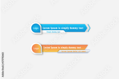 colorful lower thirds set template vector. modern, simple, clean design style. 