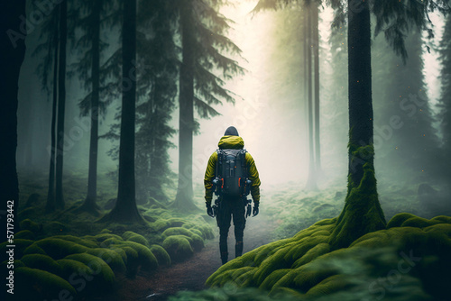 Discovering the Mysteries of the Forest: A Hiker's Tale of Generative AI and Adventure © jambulart