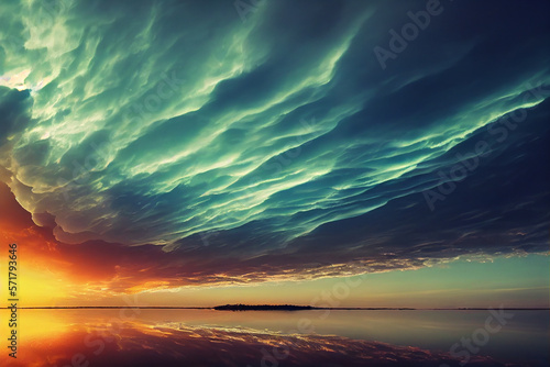 Wallpaper of cloudscape background. generative ai