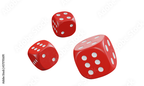 isolated dice for casino or gambling concept
