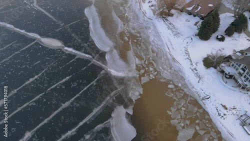 Cracking ice on Muskegon's Shoreline. photo