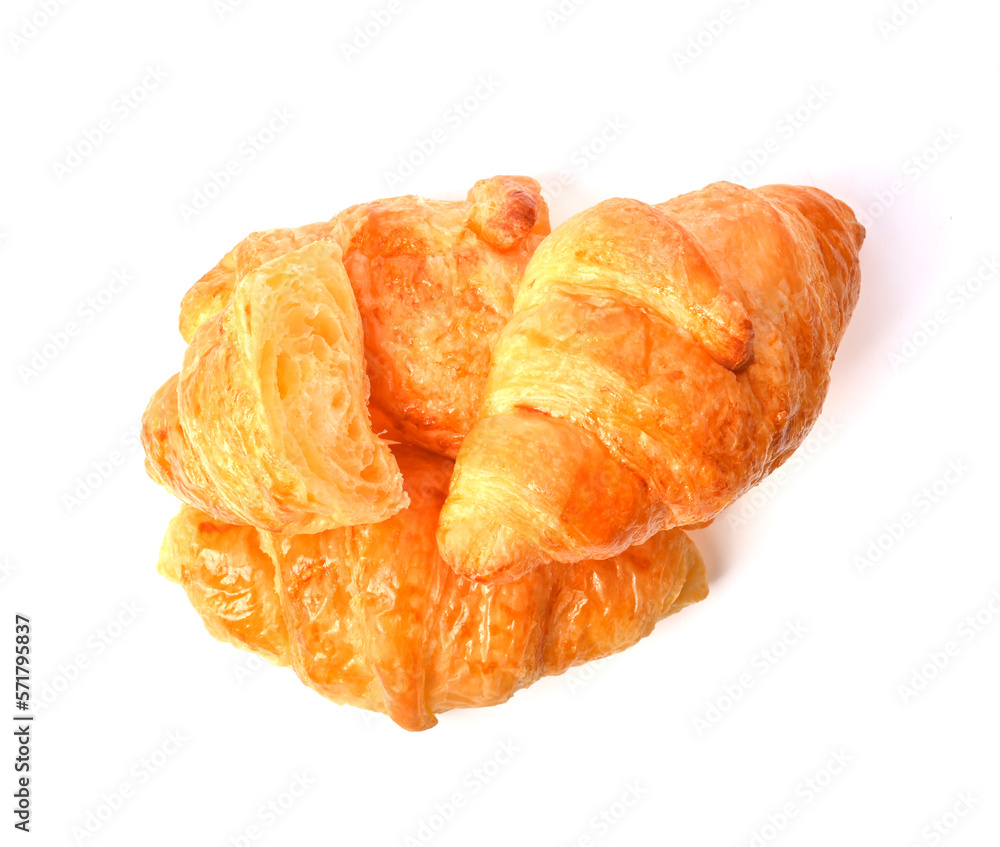 Heap of Golden brown butter croissant on the white background. Heap of Golden brown butter croissant on the white background.