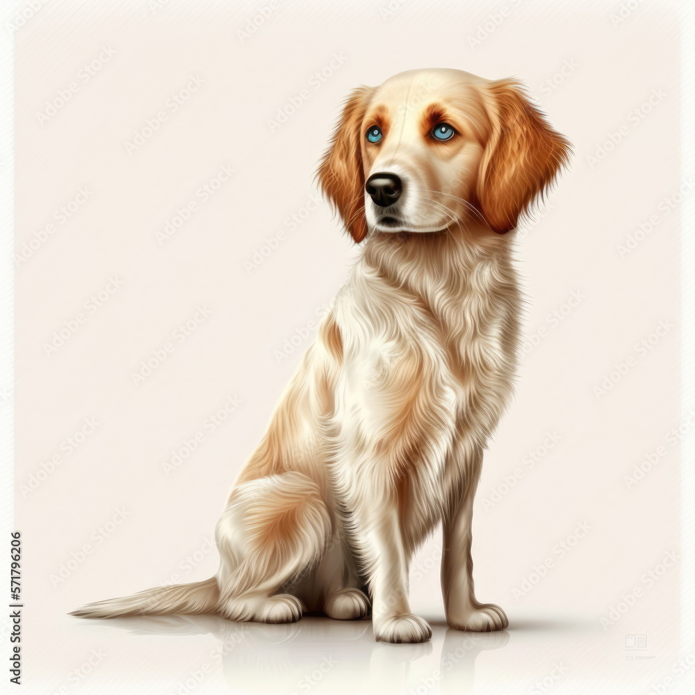 Cartoon character of Dog, white background, vector illustration, Made by AI,Artificial intelligence