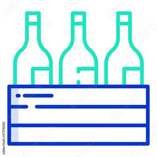 Wine bottle box icon