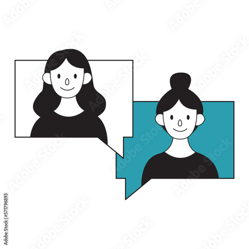 Business person with bubbles business vector illustration