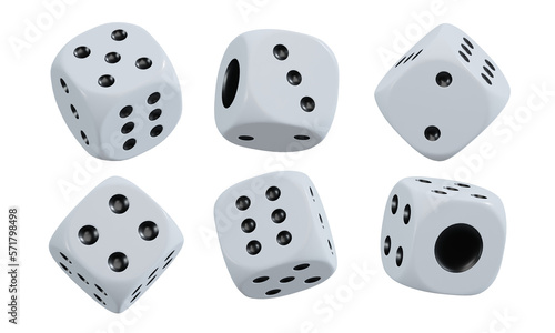 isolated dice for casino or gambling concept