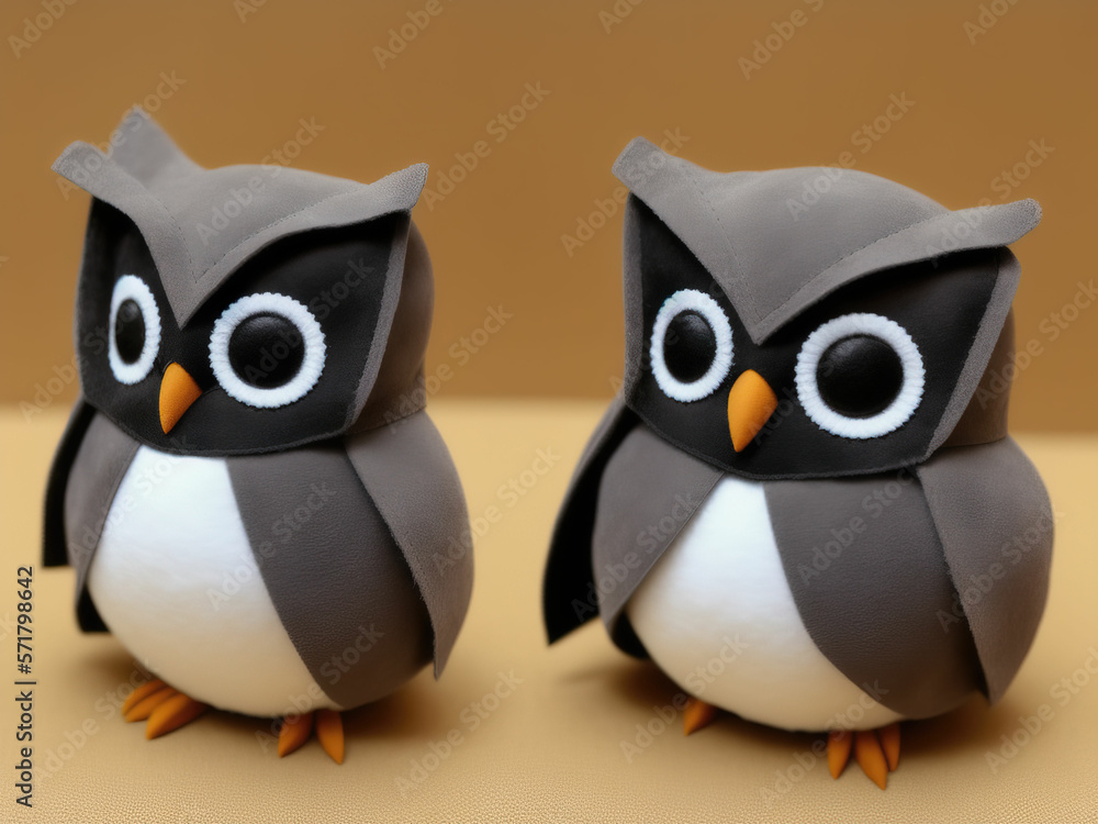 Fototapeta premium Soft toy owl for children. A gift. A souvenir. Generative AI