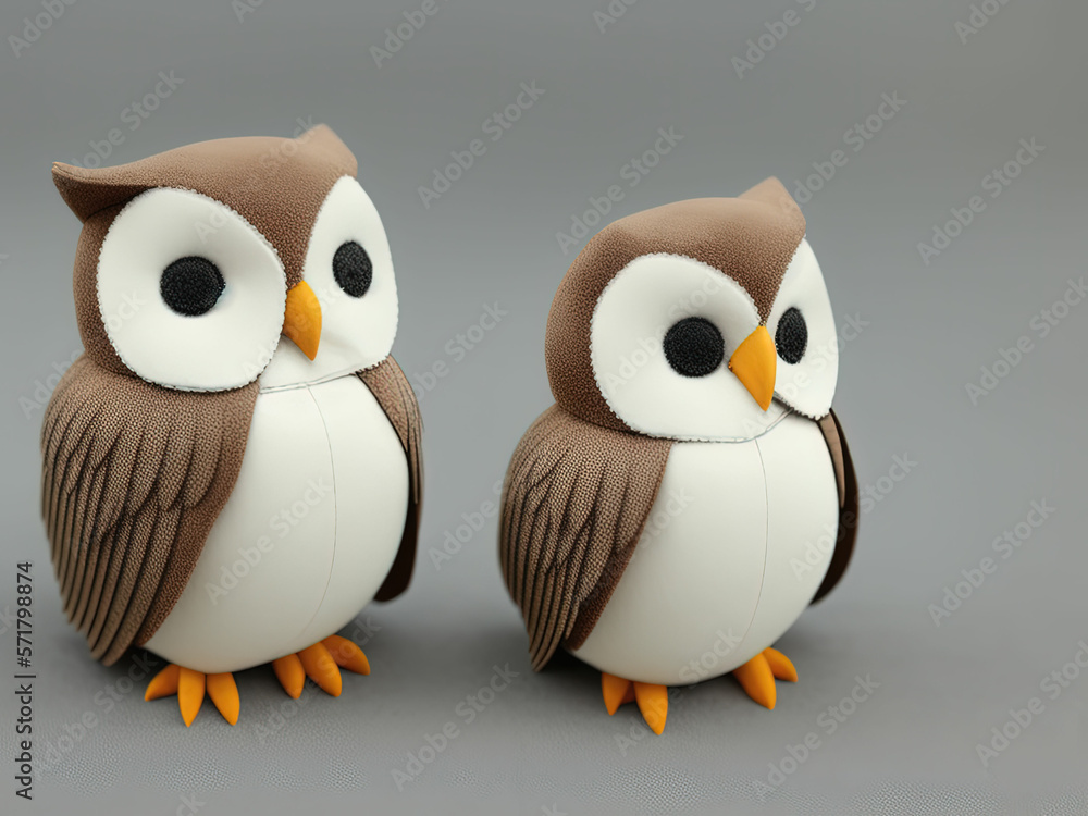 Fototapeta premium Soft toy owl for children. A gift. A souvenir. Generative AI