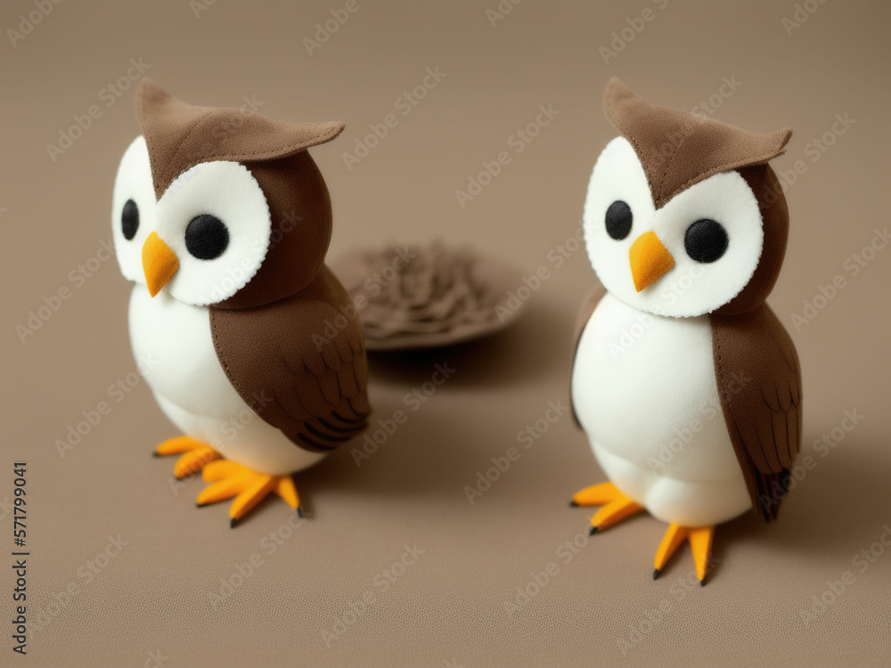 Fototapeta premium Soft toy owl for children. A gift. A souvenir. Generative AI
