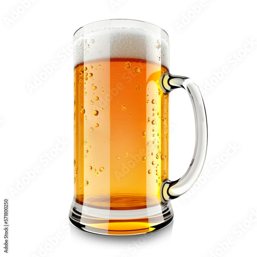 transparent background glass of beer