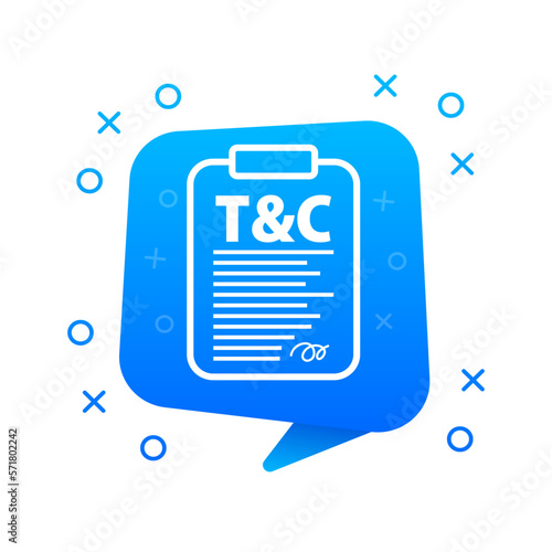 Terms and Conditions document, license agreement. Vector illustration.