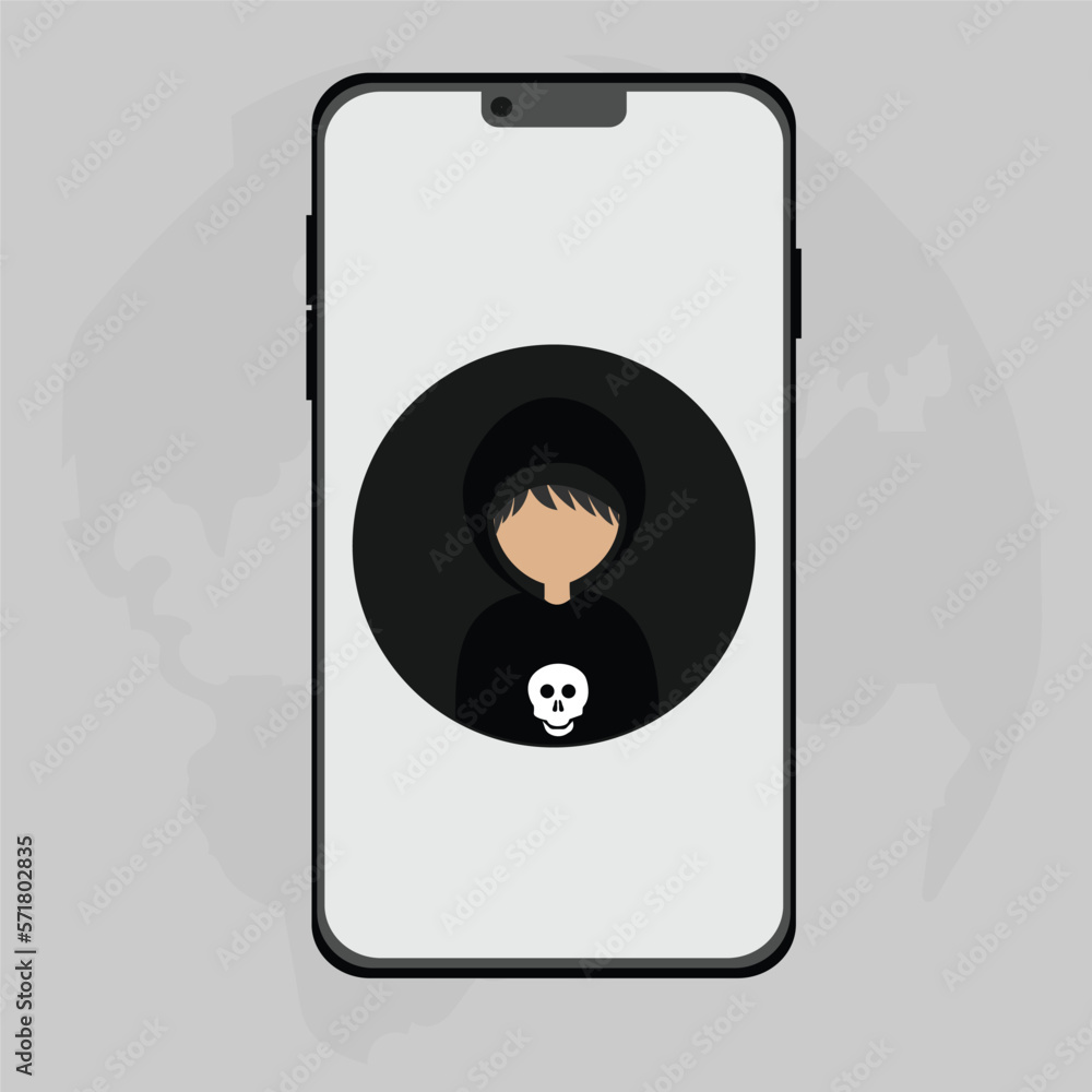 Internet hacker attack and personal information security concept. attention sign on Stock Illustration Internet hacker attack and personal information security concept. attention sign on Stock Illustration