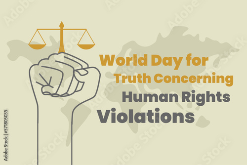 Illustration vector graphic of world day for truth concerning human right violations