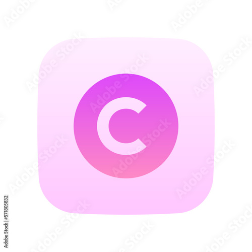 copyright flat gradient icon
