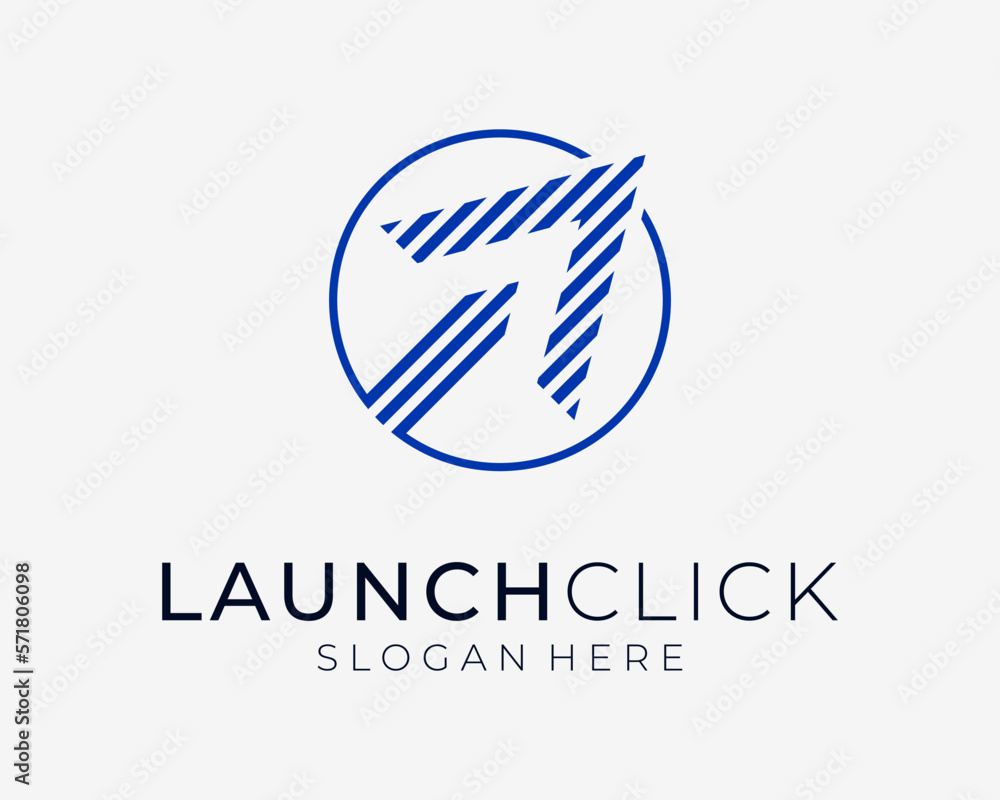 Arrow Click Right Up Launch Startup Innovation Speed Boost Minimal Lines Circle Vector Logo Design Arrow Click Right Up Launch Startup Innovation Speed Boost Minimal Lines Circle Vector Logo Design