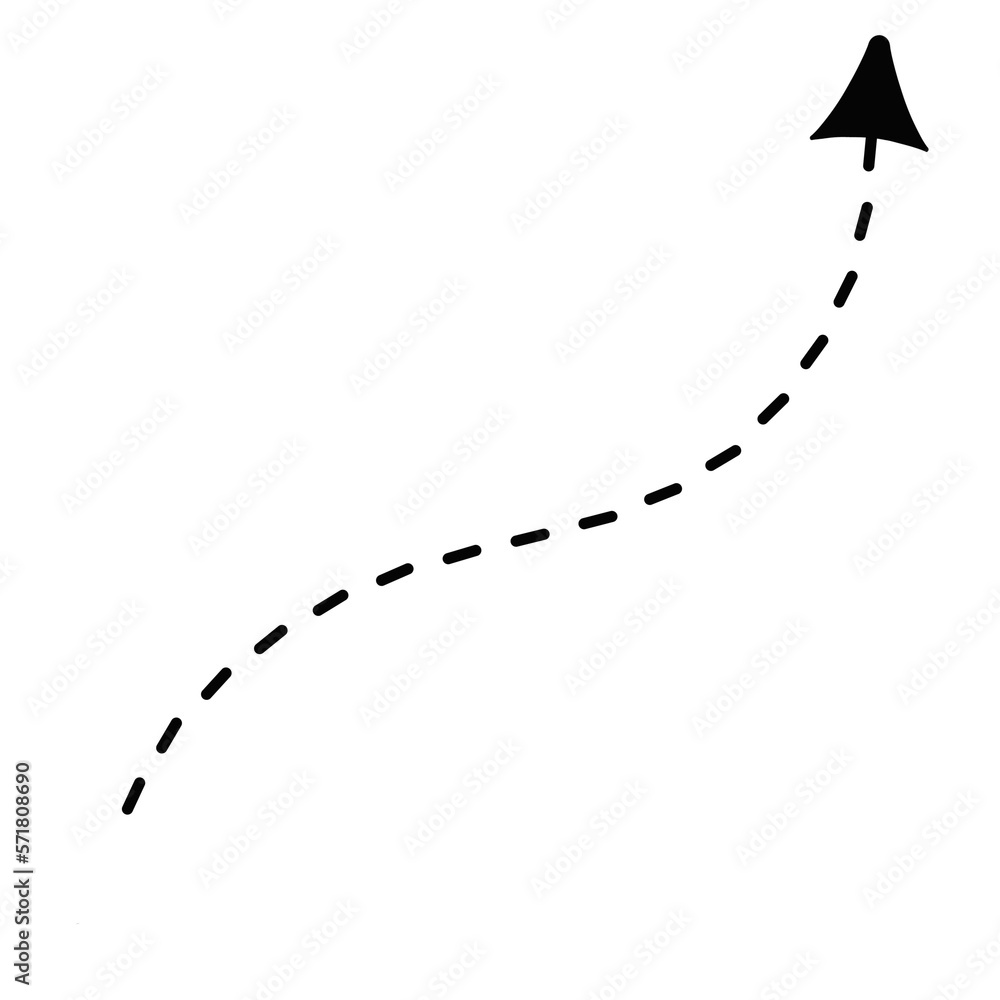 Fototapeta premium Black dotted line arrow.