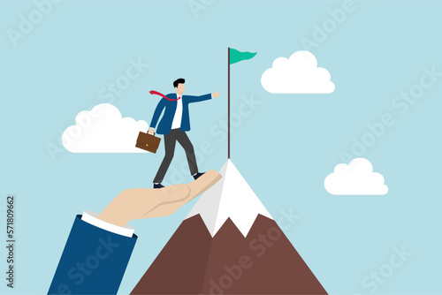 Financial market, investment return or money management analysis, economic growth, stock exchange market report concept, businessman investor towards growth and success analyze graphs and charts.