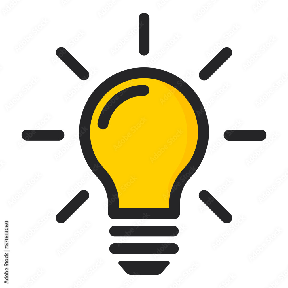 Light bulb line icon solated on white background Light bulb line icon solated on white background