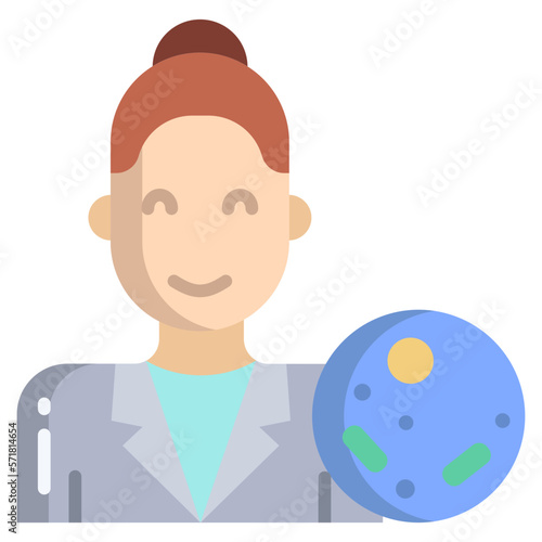 Woman Microbiology icon