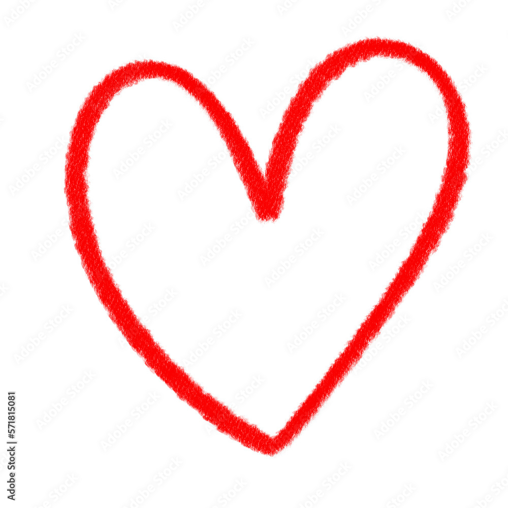 Red pencil heart doodle line. Red pencil heart doodle line.